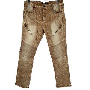 Men's Brooklyn Laundry Premium Acid Wash Gold Color Jeans Size 38x32 NWOT